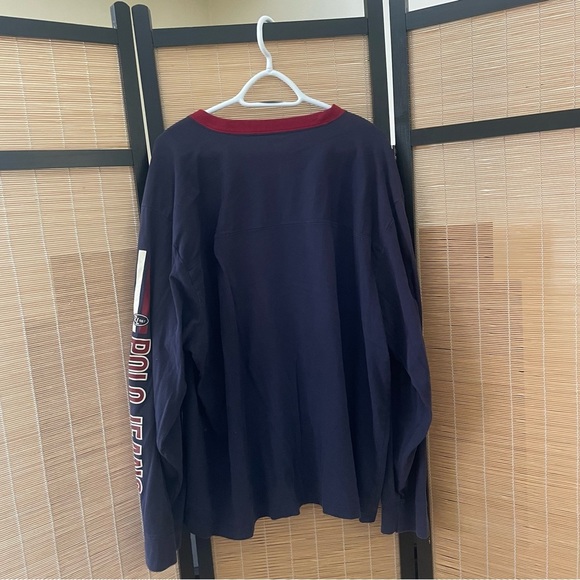 Rl Polo Jeans Company Vintage V-Neck Sleeve Print | Navy - Picture 5 of 6